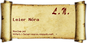 Leier Nóra névjegykártya